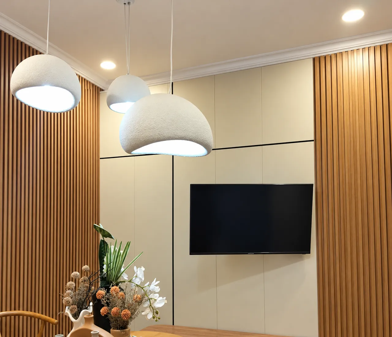 Ruang keluarga dengan Wallboard Feijian FJ 4007